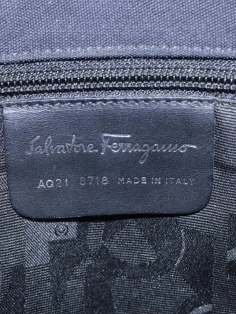 Salvatore Ferragamo Shoulder Bag Canvas Black Silver Auth bs20386